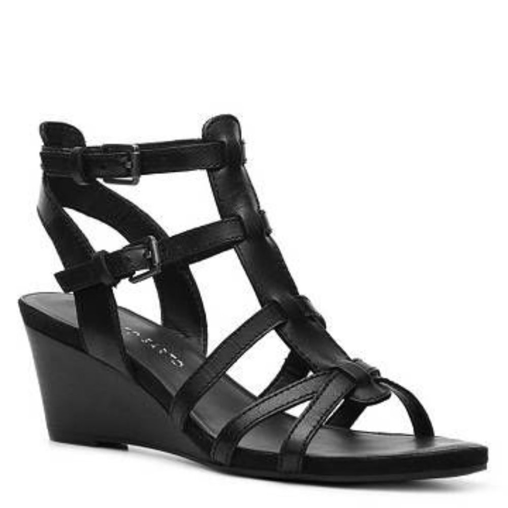 Franco Sarto Doris Gladiator Leather Wedge Sandals